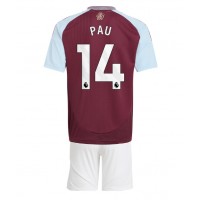 Aston Villa Pau Torres #14 Heimtrikotsatz Kinder 2024-25 Kurzarm (+ Kurze Hosen)